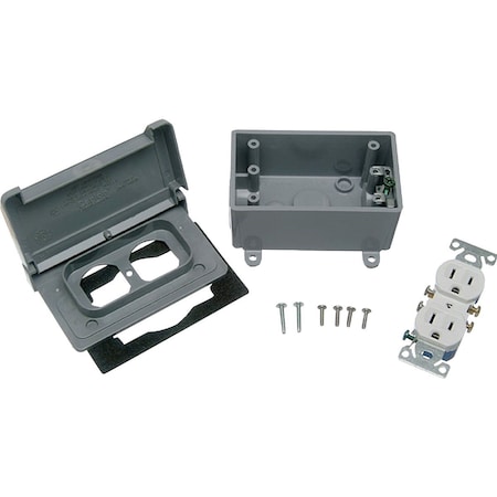 Abb Electrical Box, Outlet Box Type, 1 Gang, PVC WPKDTR-H-G